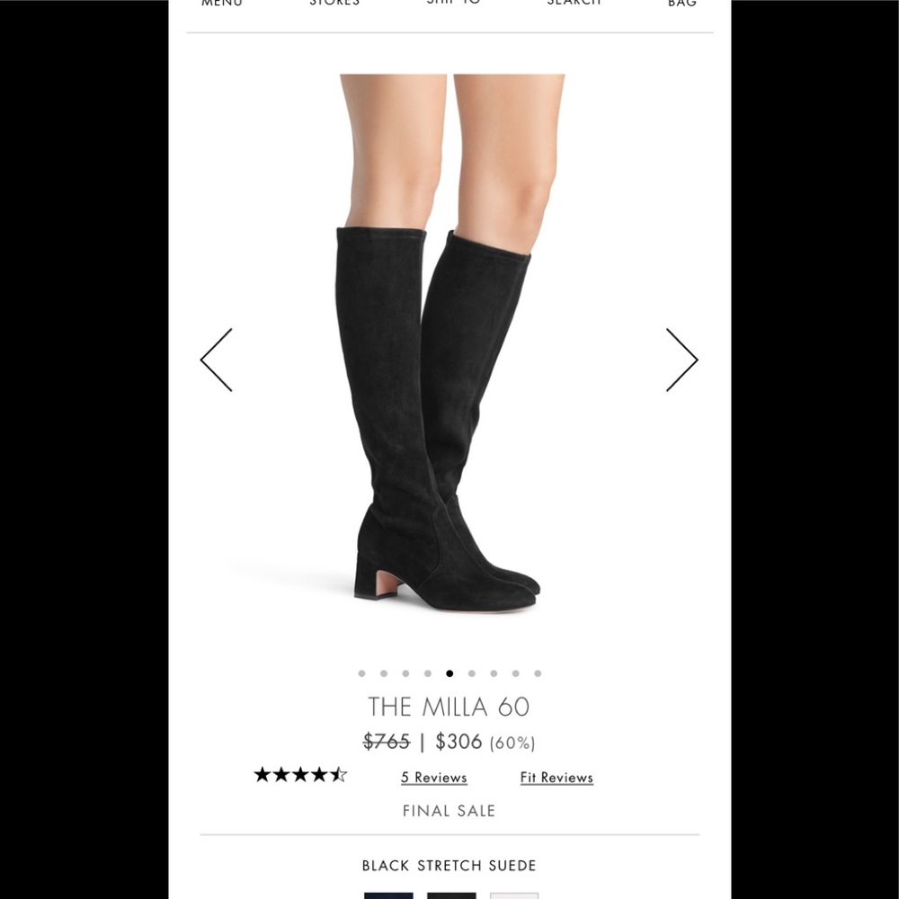 Stuart Weizmann black suede boots size 5.5
